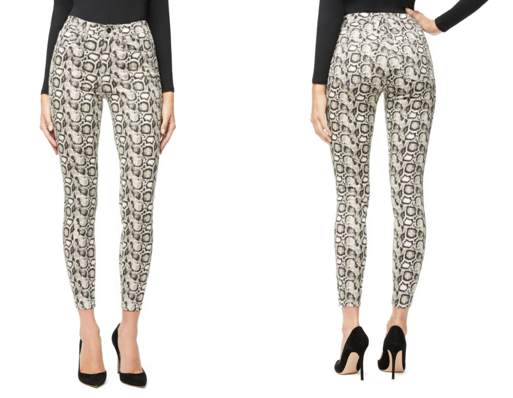 GOOD AMERICAN NWT Good Legs Skinny Jean in Snakeskin // 14